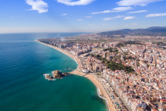 Aerial views of the entire beach in Blanes